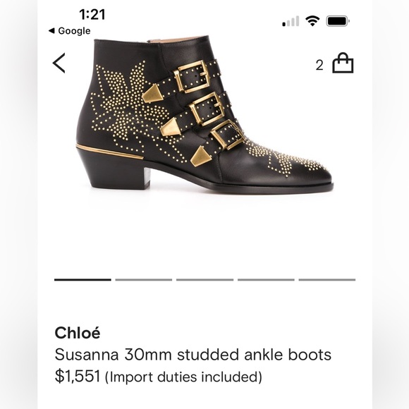 Chloe Gold Susanna Boots - New in Box - Picture 13 of 15